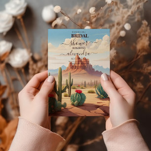 Western Mexican Cactus Desert Bridal Shower Invitation