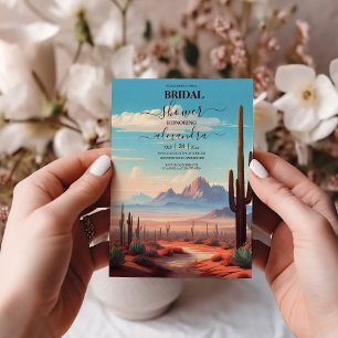 Western Mexican Cactus Desert Bridal Shower Invitation