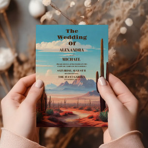 Western Mexican Cactus Desert Wedding  Invitation