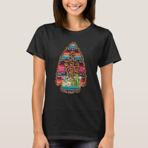 Western Mexican Serape Leopard Cheetah Cactus Arro T-Shirt