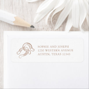 Western Minimalist White Copper Coloured Wedding Return Address Label