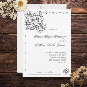 Western Modern Simple Black and White Invitation