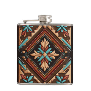 WESTERN MOTIF 6oz Flask
