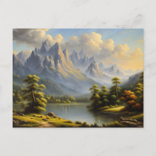 Western Mountains and River Postcard