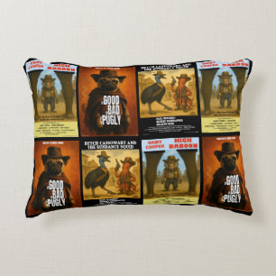 Western Movie Poster Parody Decorative Cushion