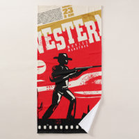Western movies marathon retro poster design layout