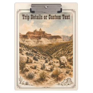 Western National Parks Road Trip Organising Custom Clipboard