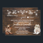 Western Nothing Fancy Just Love Casual Wedding Invitation<br><div class="desc">Western Country Boots Nothing Fancy Just Love Casual Wedding Invite. Change text to the design. For additional changes (font colour,  font style,  background colour),  click on personalise,  scroll down,  and click on the link "Edit using Design Tool". ** Check collection for other similar designs</div>