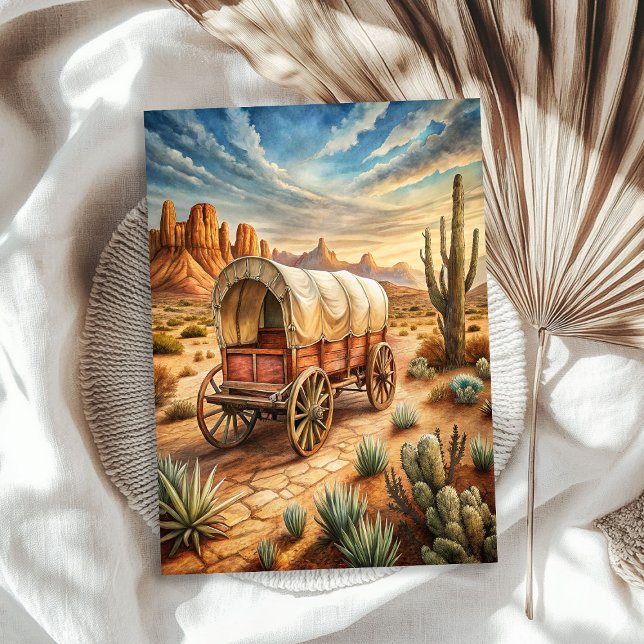 Western old wooden cart in prairie wild west tissue paper (Western old wooden cart in prairie wild west tissue paper)