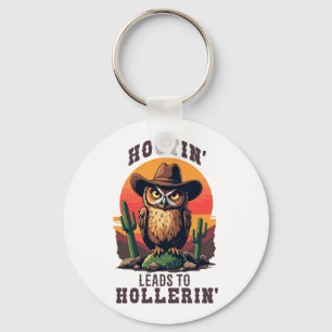 Western Owl Cowboy Hootin Leads To Hollerin Key Ring