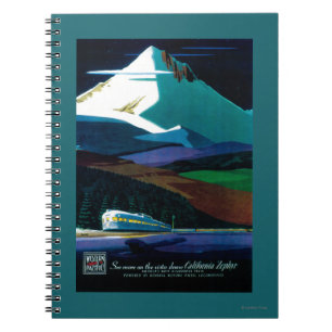 Western Pacific California Zephyr Vintage Poster Notebook