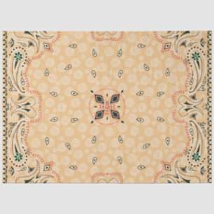 Western Paisley Gold Bandanna Print Decoupage  Tissue Paper