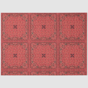 Western Paisley Red Bandanna Print Decoupage  Tissue Paper