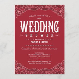 Western Paisley Wedding Shower Invitations
