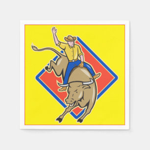 Western Party Bull Rider Cowboy Napkin