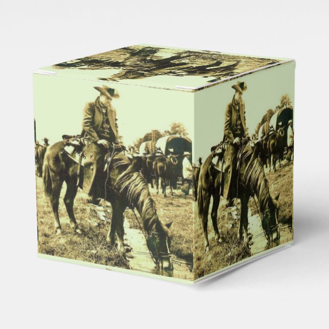 Western Party Favour Or Gift Box Old West (Front Side)