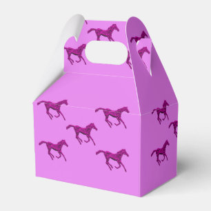 Western Party Favour Or Gift Box Purple Horses
