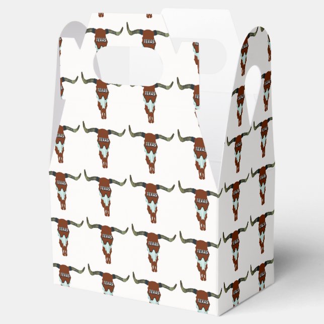 Western Party Favour Or Gift Box Texas Longhorn (Opened)