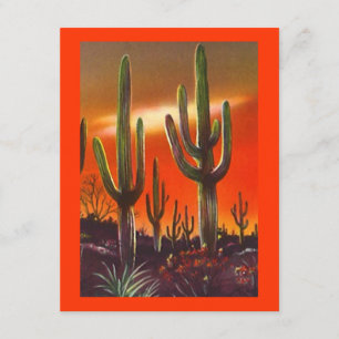 WESTERN PARTY INVITATION SW SUNSET SAGUARO CACTUS