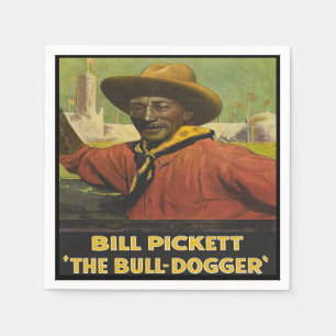 Western Party Napkins Black Cowboy