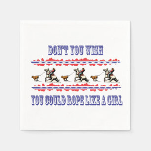Western Party Napkins Rodeo Cowgirl Calf Roping