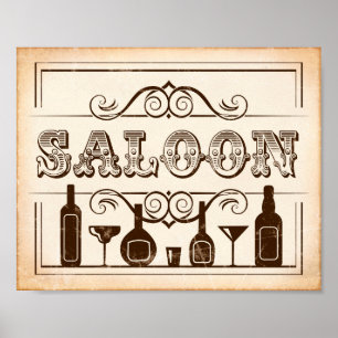 Western Party Print SALOON Sign