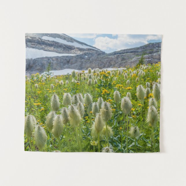Western Pasqueflower | East Kootenay Mountains Tapestry (Front (Horizontal))