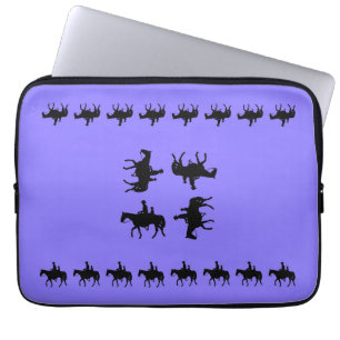 Western Periwinkle - Horseback Silhouettes Laptop Sleeve