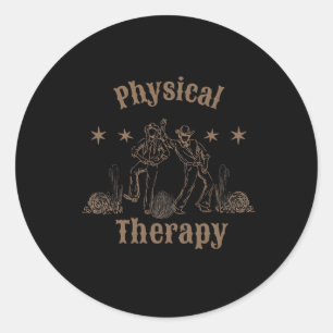 Western Physical Therapist Pt Treatment Pta Back T Classic Round Sticker