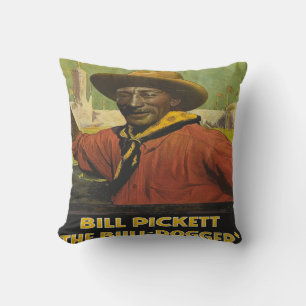 Western Pillow With Cowboy Steer Dogger