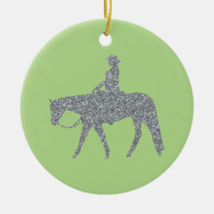 Western Pleasure Bling/Green Christmas Ornament