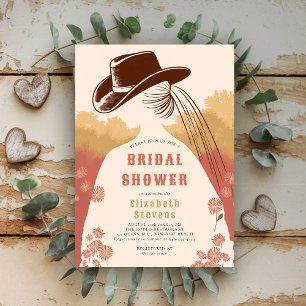 Western Prairie Wildflowers Rustic Bridal Shower Invitation