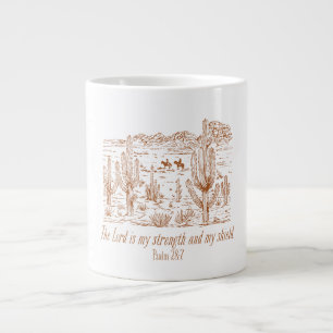 Western Psalm 28:7The Lord Is My Strength Large Coffee Mug