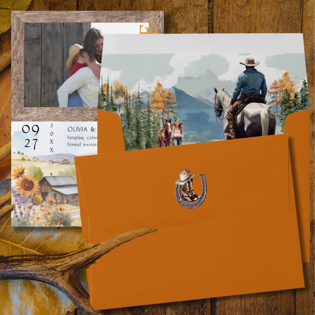 Western Ranch Autumn Envelope with Cowboy Liner (Creator Uploaded)