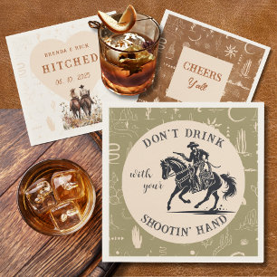 Western Ranch Cowboy Shootin' Cocktail Napkin