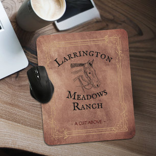 Western Ranch Horse Business Customisable Logo Mouse Pad