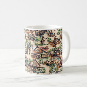 Western Ranch or Country Farm Scene  Coffee Mug