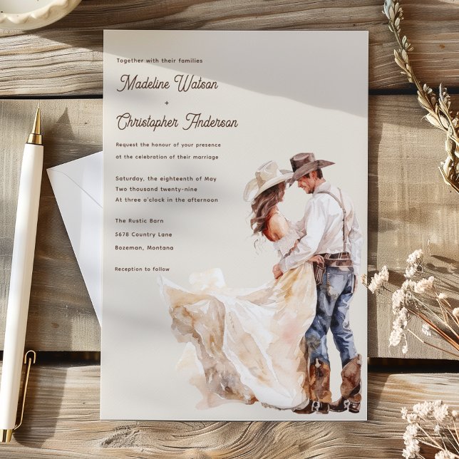 Western Ranch Rustic Wedding Invitation (Creator Uploaded)