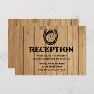Western Reception Horse Wood Rustic Wedding Invitation