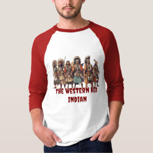 Western Red Indian Fighters Of Courage Unity -  T-Shirt
