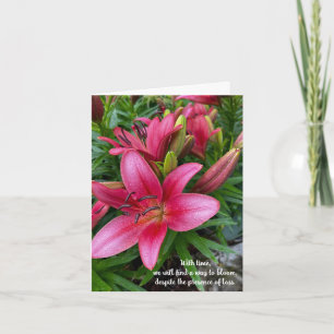 Western Red Lily Find Ways to Bloom Sympathy Card