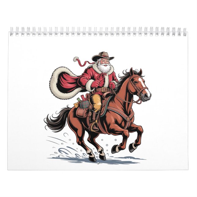 Western Riding Rodeo Horse Cowboy Santa Christmas Calendar (Cover)