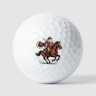 Western Riding Rodeo Horse Cowboy Santa Christmas Golf Balls
