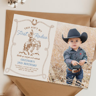 Western Rodeo 2nd Birthday Photo Invitation
