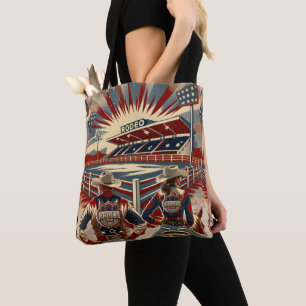 Western Rodeo Arena Cowboy Cowgirl Rodeo Team Tote Bag