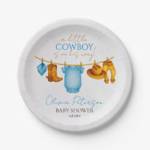 Western Rodeo Baby Shower Plates for Boys