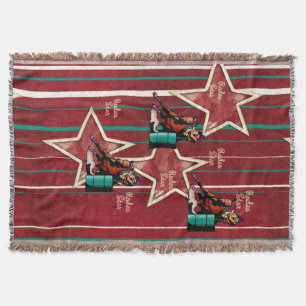 Western Rodeo Barrel Racer Throw Blanket