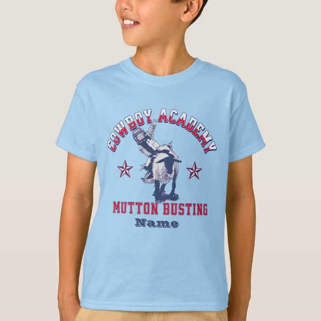 Western Rodeo Cowboy Academy Mutton Busting Custom T-Shirt (Front)