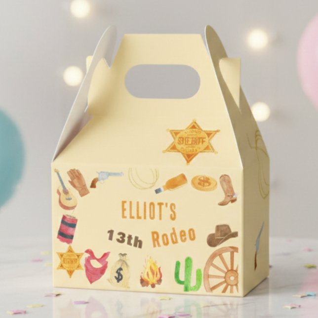 Western rodeo cowboy birthday favour box (Creator Uploaded)
