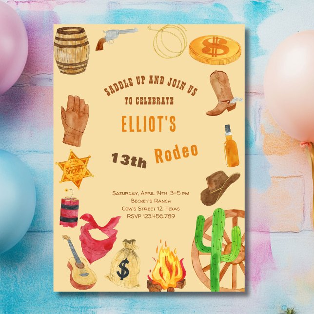 Western rodeo cowboy birthday invitation (Creator Uploaded)